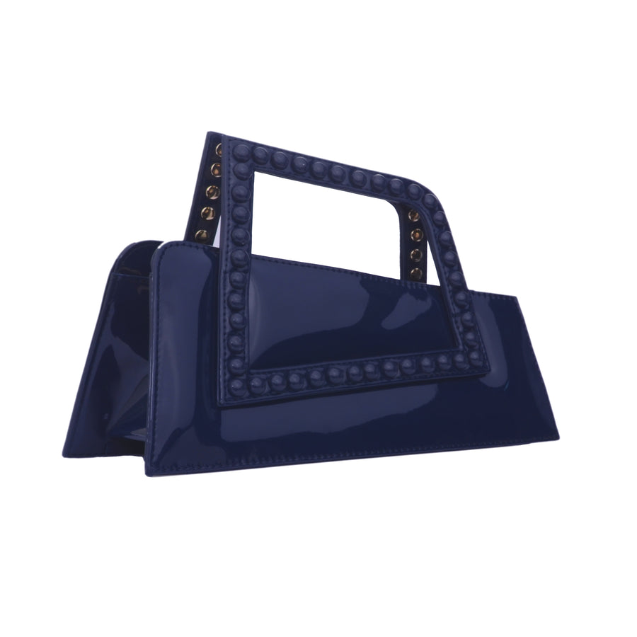 Jalila - Patent Navy Blue - Top Handle Bag