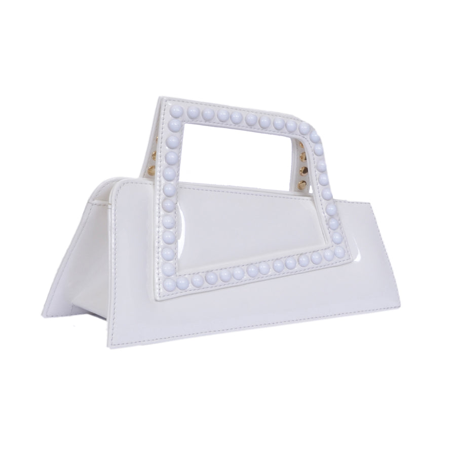 Jalila - Patent White - Top Handle Bag